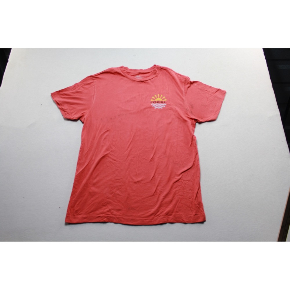 O'Neill Graphic T-Shirt Mens Medium Salmon Good Short Sleeve Sun Wave Logo